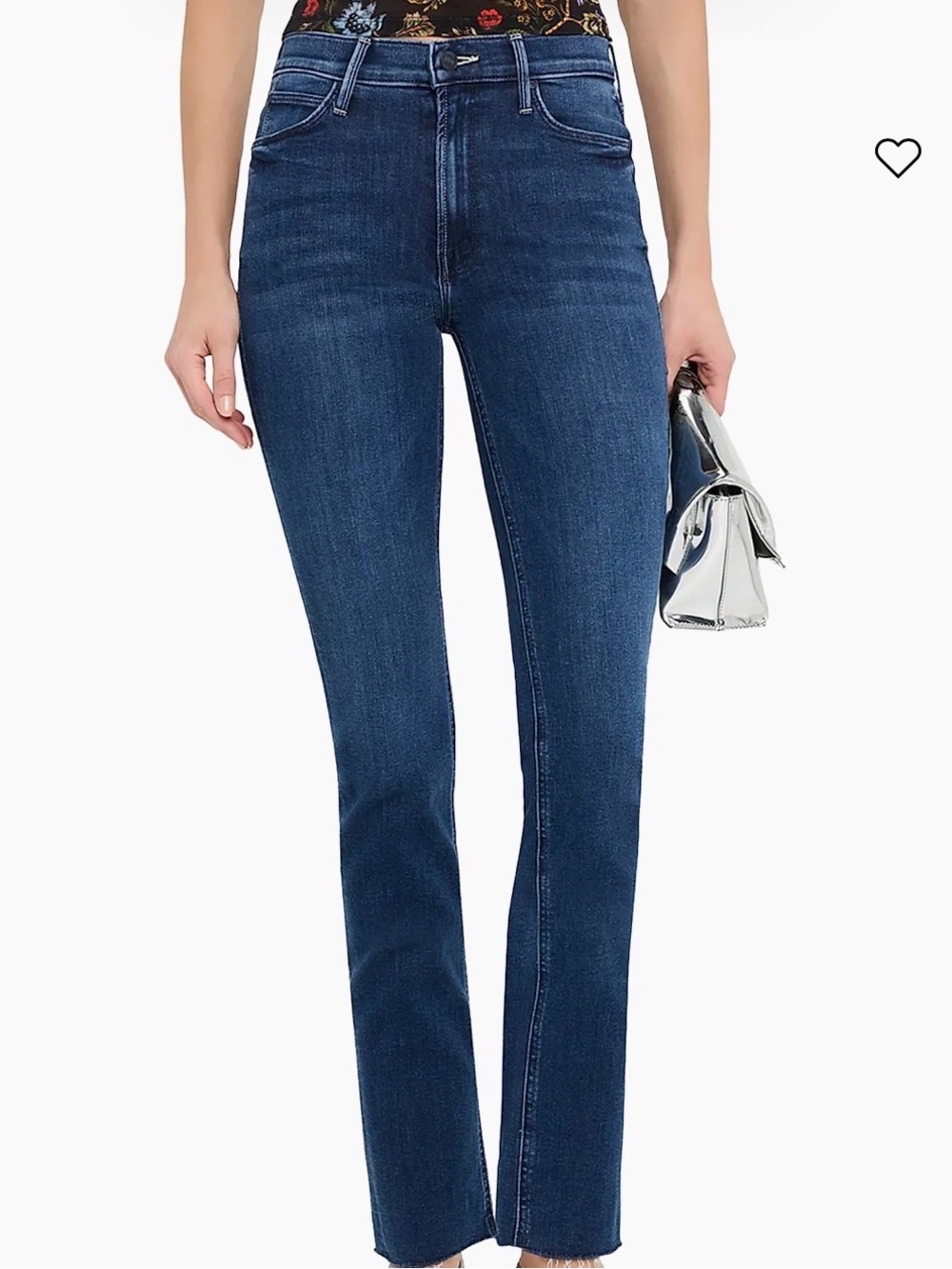 Mother The Dazzler Mid-Rise Stretch Ankle Fray Jeans 27